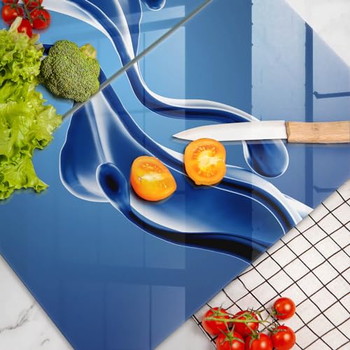 Planche à découper induction 2x30x52cm Wallfluent protection plaque de cuisson design liquide