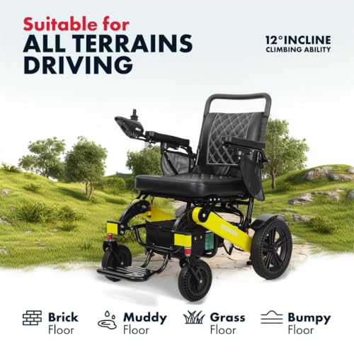 Image of Rubicon DX14 - Longest Range 30 Miles, Airline Approved Electric Wheelchair, Dual 12AH Lithium Batteries, 2x300W Motors, Leather Cushion, Foldable, Lightweight & Powerful (Model9)