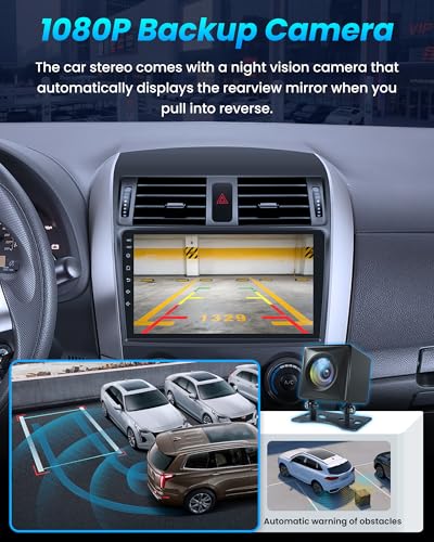 Image of 8 Core 32GB ROM Car Radio for Toyota Corolla 2009-2013: Android 13 Upgrade 9 inch 1280*800 Touch Screen Stereo with Wireless Carplay Android Auto 5G-WIFI GPS Bluetooth RDS FM Mirror Link Backup Camera SWC