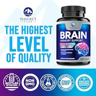 Brain Memory Supplement - 3X Strength Nootropics for Concentration, Clarity & Focus Support - Brain Health Cognitive Vitamins with Bacopa, Phosphatidylserine & DMAE, Brain Booster Pills, 120 Capsules