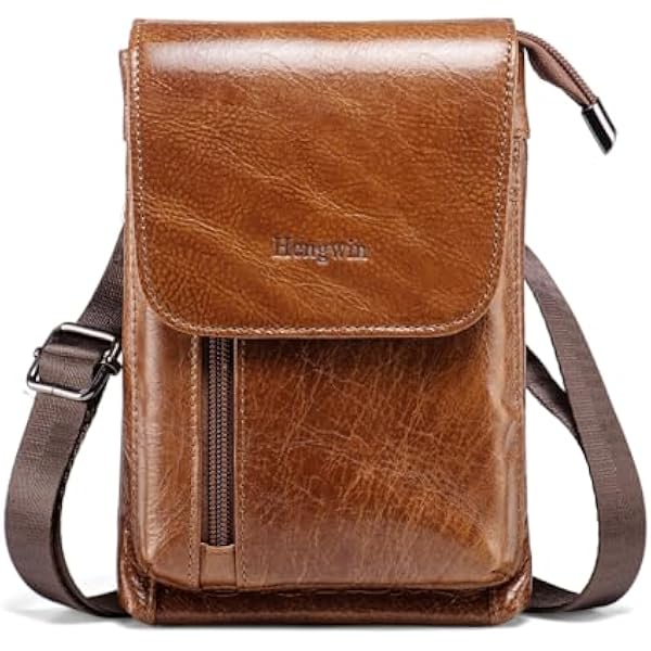 Hengwin Kabura na telefon komórkowy z prawdziwej skóry klips na pasek etui crossbody torebka torba kurierska pasuje do iPhone 16 Pro Max 16 Plus 15 14 Pro Max Samsung Galaxy S25 S24 S23 Ultra S25+