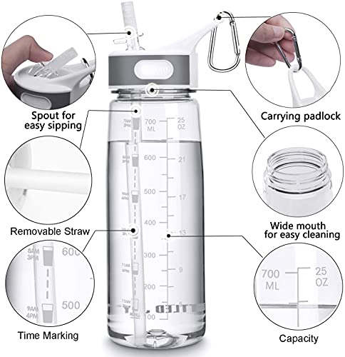 Vennerli Sports Water Bottle With Straw 800Ml Bike Water Bottles Reusable Water Jug 28 Oz Hydro Jug Bpa-Free Wide Mouth Water Bottle With Handle For Fitness Outdoor Hiking Camping Dishwasher Safe #TOP1