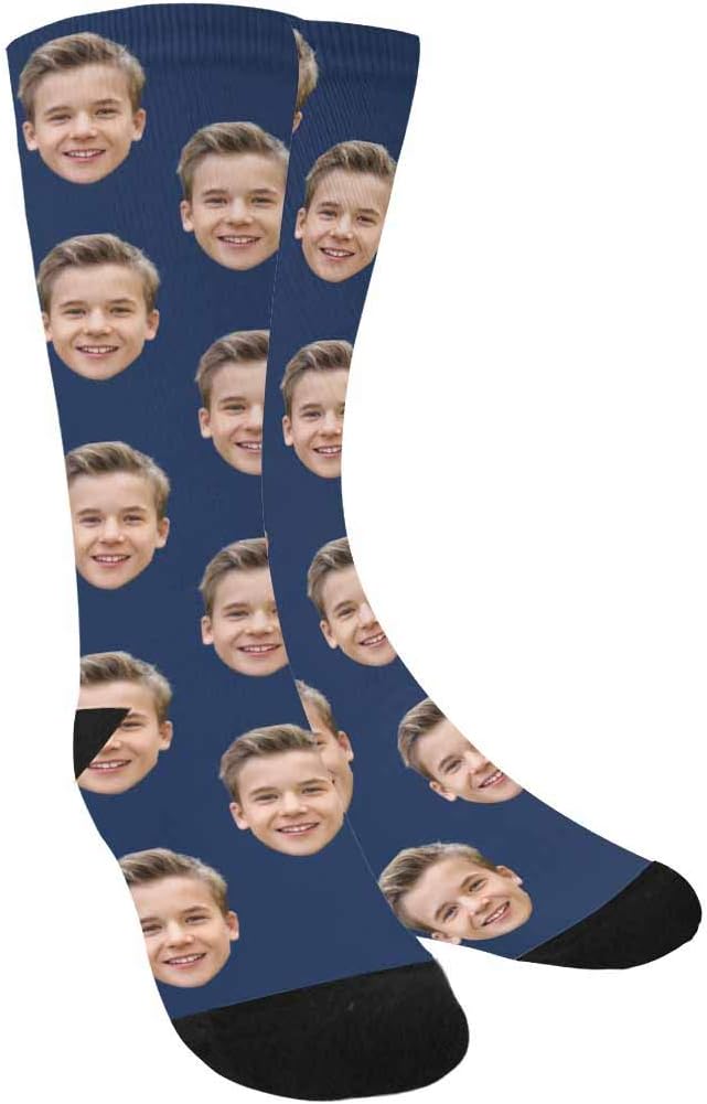 Custom Photo Pet Face Socks, Personalized Colorful Crew Socks for Men Women