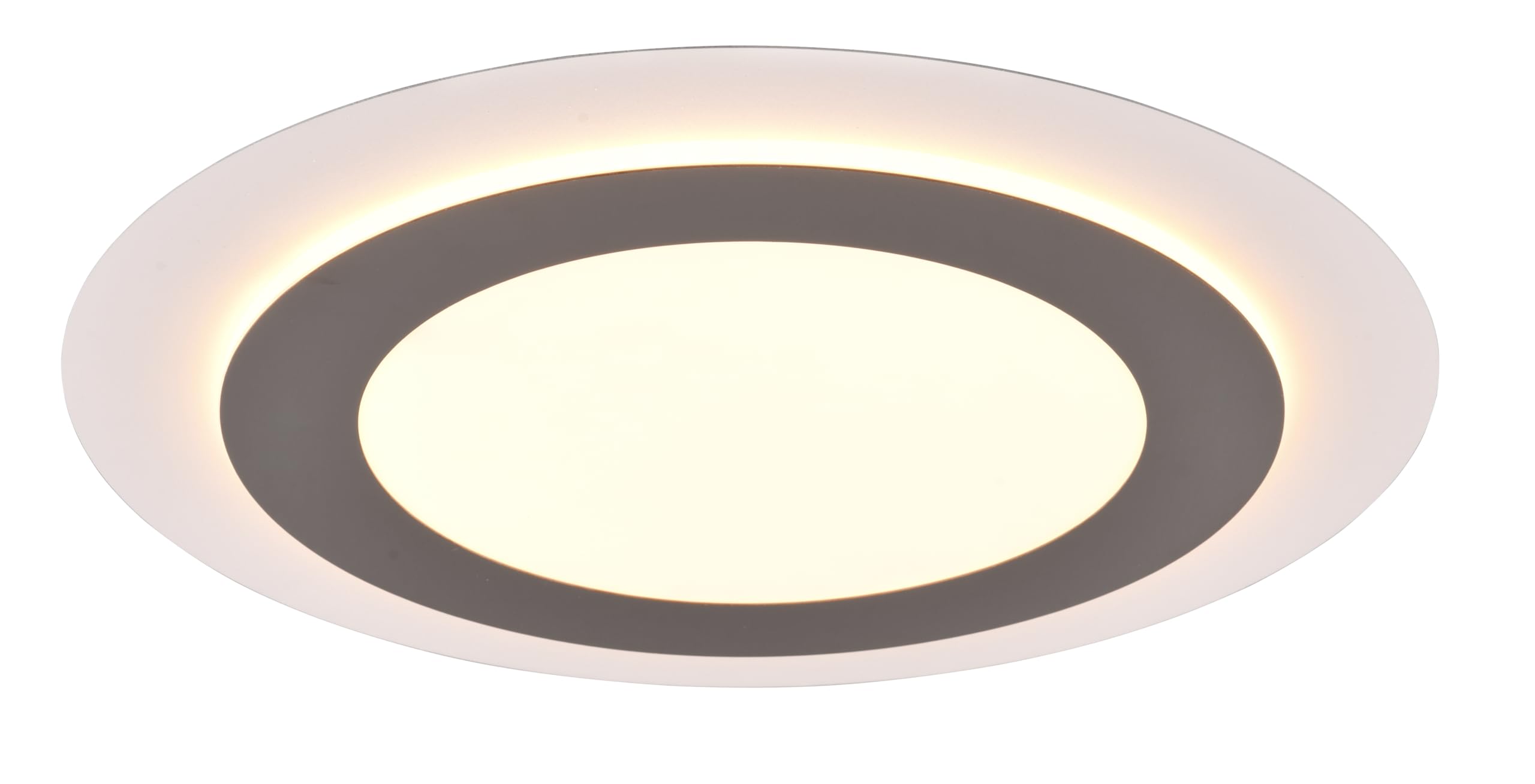 Trio Morgan 641519207 Lámpara de techo LED, metal, blanco mate, acrílico, con LED de 46 W, mando a distancia