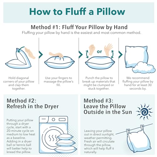Deconovo USCS15765D-S316 2 Pack 16X16 Pillow Inserts, Square Pillow Sham Stuffer, Decorative Indoor Outdoor Throw Pillow Inserts/Fillers thumb #3