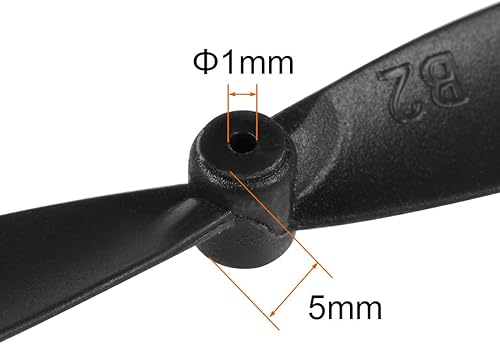 Miniatura 3 de uxcell Hélices RC 2.165 in CW CCW 2-Paletas Rotores Principales Negro 2 Pares