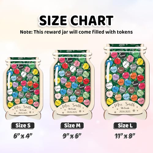 Image of Apple Magnetic Reward Jar Personalised Gift for Teacher Colorful Classroom Decor Custom Student Name Token Reward for Kids Good Behavior Potty Training Management Tools Teacher Back to School Gifts