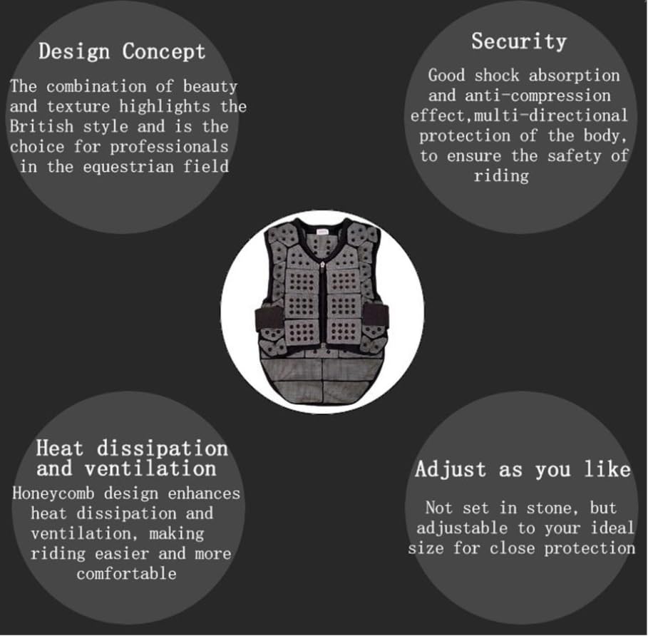 Luminexia Chaleco Protector Equitacion,Chaleco Ecuestre para Adultos y Niños,Chaleco Ecuestre de Seguridad Profesional,Equipo Protector para el Cuerpo,Anticaídas,para Niñas,Hombres,Mujeres,Jóvenes