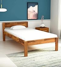 Solid Sheesham Wood Single Bed for Kids Room/Bedroom| Solid Wood Single Bed | Easy to Assemble, DIY(Do-It-Yourself | Honey
