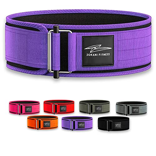 Zokani Self-Locking Nylon Weight Lifting Belt For Men & Women With Lifting Straps. 4” Adjustable Gym Belt For Olympic Crossfit Training Wod, Powerlifting Belt, Deadlift Workout Belt, Squat Training Belt Provides Lumbar Support & Stability #TOP1