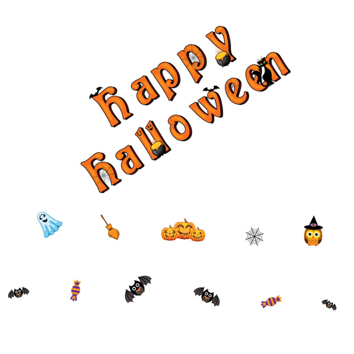 Décoration festive Halloween en PVC magnétique pour porte de garage facile à appliquer Milisten