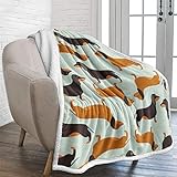 Kuscheldecke Flanell Mikrofaser 150x200cm Hunde Gedruckte Decke Fleecedecke Weich Wohndecke Tagesdecke Dicke Sofadecke zweiseitige Decke