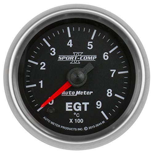 AutoMeter 3648-M Sport-Comp II Electric Oil Temperature Gauge 2-1/16 in. Black Dial Face - 3644-M
