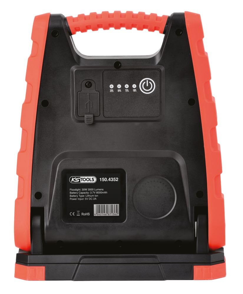 Kstools - Proiettore mobile a LED, 10 W, 1000 lumen, ricaricabile