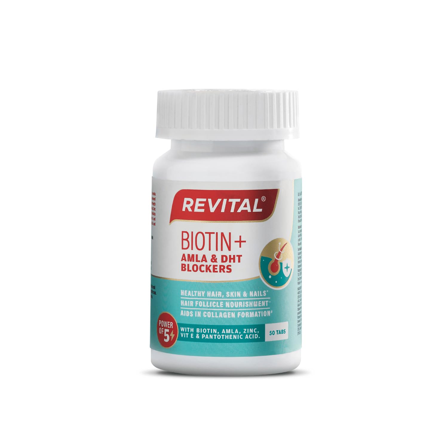 Revital Biotin+ with Amla and DHT Blockers for Hair Growth | Biotin, Amla, Zinc, Vitamin E & Pantothenic Acid | Supports H