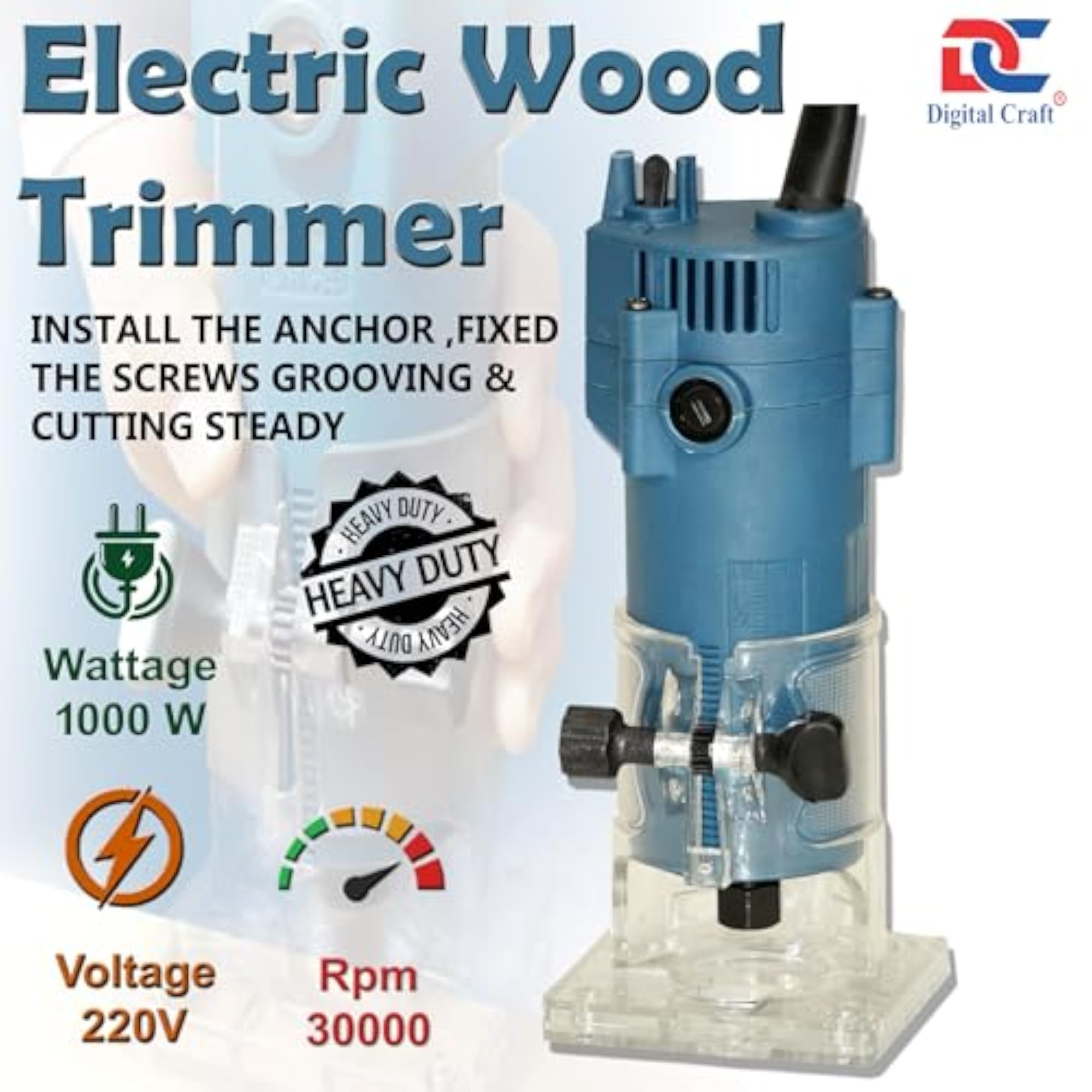 1000W Wood Router & Trimmer Electric Rotary Tool