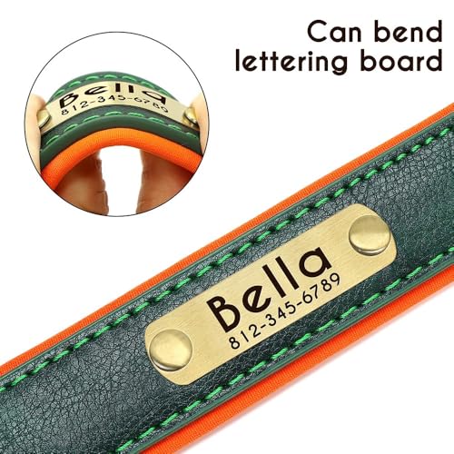 Hundehalsband aus Leder, mit tiefer Gravur, für kleine, mittelgroße und große Hunde und Katzen, personalisierbar