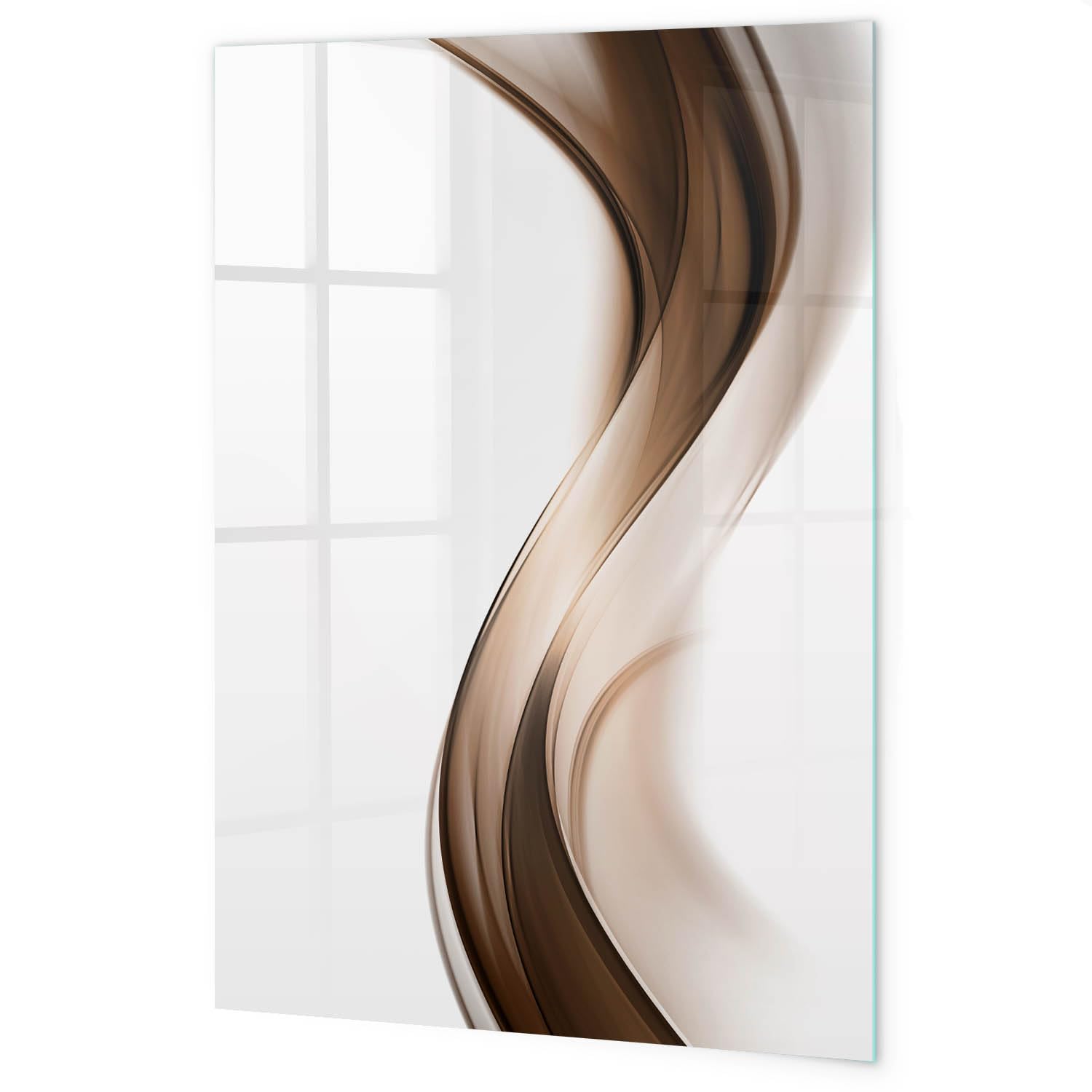 Tableau blanc en verre 40x60 cm | Vague d'abstraction