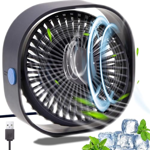 Listado de Ventilador de Oficina los más solicitados. 48 Ventilador USB de Sobremesa 3 Velocidades + Oscilación 360°, Mini Ventilador Ultra Silencioso Bajo Consumo para Oficina/Hogar/Dormitorio (Incluye Cable USB)