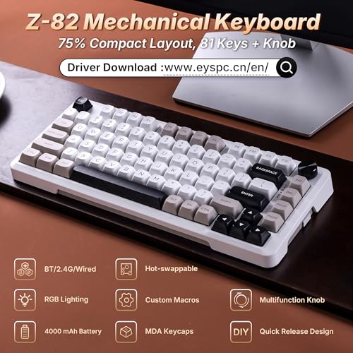 Teclado mecánico E-YOOSO Z-82 inalámbrico 75% miniatura 2