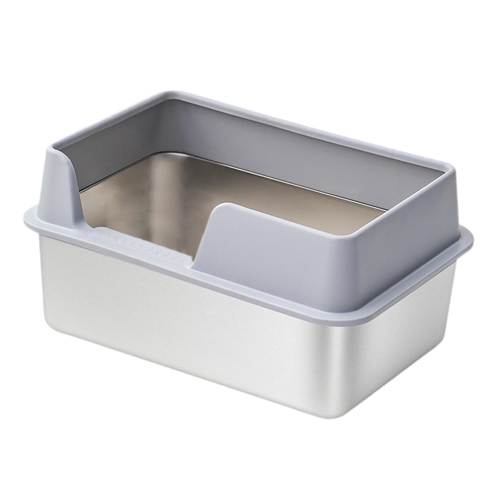 Bandeja Sanitaria de Acero Inoxidable para Gatos con Estructura Simple Y Ligera, Adecuada para La Limpieza Diaria en El Hogar con Mascotas, L Gris