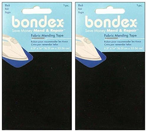 Bondex Iron-On Mending Fabric 6-1/2"X14"-Black