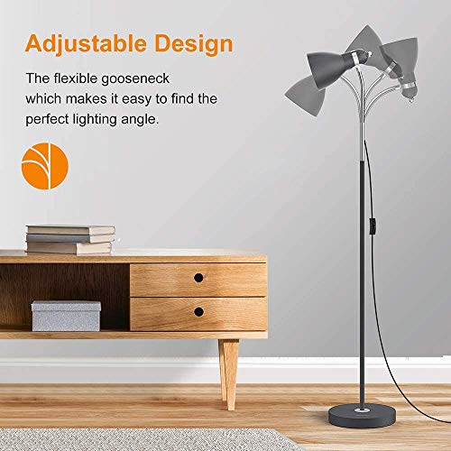 Lepower Floor Lamp, Metal Standing Lamp With Adjustable Gooseneck, Heavy Metal Based, Reading Pole Lamp For Office, Black Floor Lamps For Bedroom, Living Room #TOP3