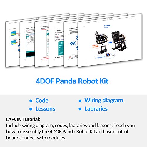 LAFVIN DIY 4-DOF Panda Robot Kit Programmable Dancing Robot Kit Support Android APP Control Compatible with Arduino IDE - Image 4