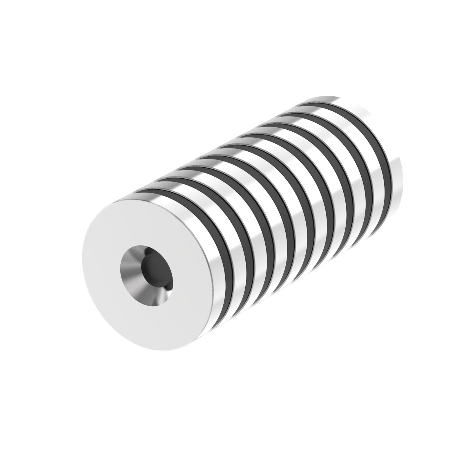 N52-1.25" D x 1/8" H 18LBS Countersunk Mounting Magnet - 6 Pack, Powerful Rare Earth Magnets W/#8 Countersunk Hole,Super Strong Neodymium Ring Magnets for DIY, Building, Scientific, Craft — Amazon image 8