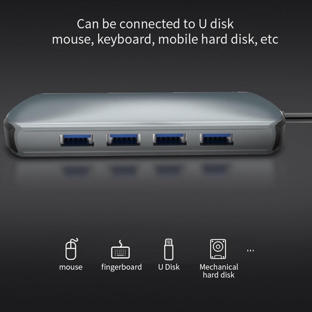 Type-C USB Hub Multi Splitter Adapter 8 Ports USB Hub Expander High Speed Transmission Plug and Play for PC Computer