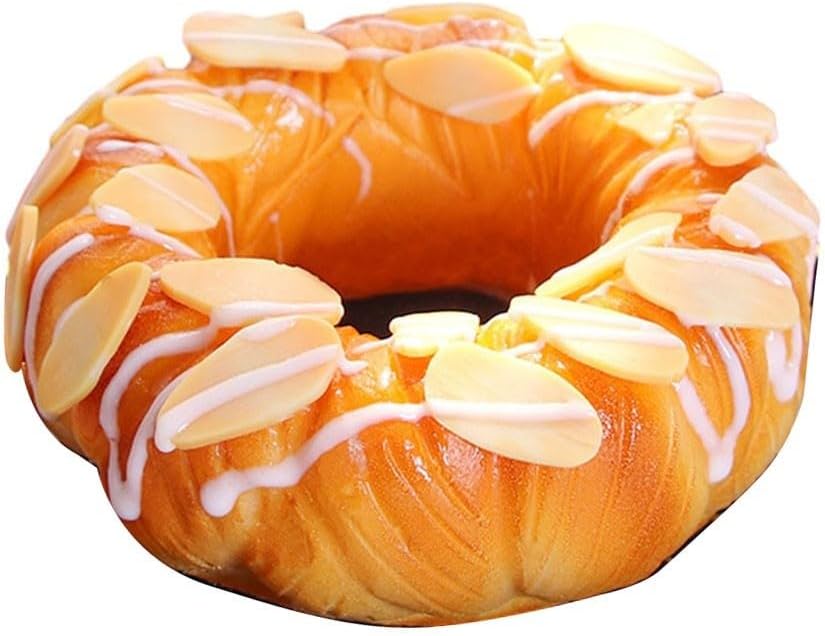 Realistic PU Simulation Fruit Cake & Bread Donut Food Model Decor Bakery Shop Display, DIY Craft, Market Stall, or Role-Play Toy – 10.5 x 10.5 x 5.5 cm(3)