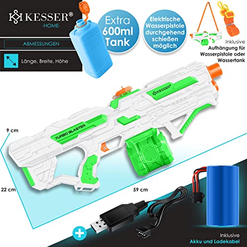 KESSER Wasserpistole 2er Set – 1500 Ml Tank, Reichweite 10-11 M – 4 Strahlmodi – Für Kinder & Erwachsene – Sommer Wasserspaß KESSER Wasserblaster