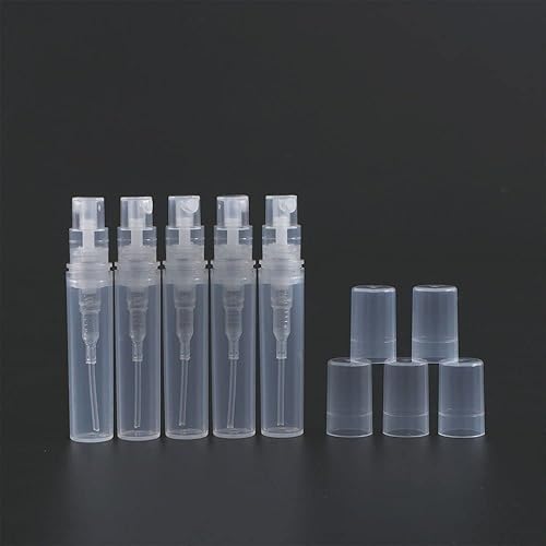 Miniatura 6 de 5 mini botellas de perfume vacías, envase líquido portátil atomizador, botellas de muestra de plástico, botella de aerosol transparente (0.11 onzas