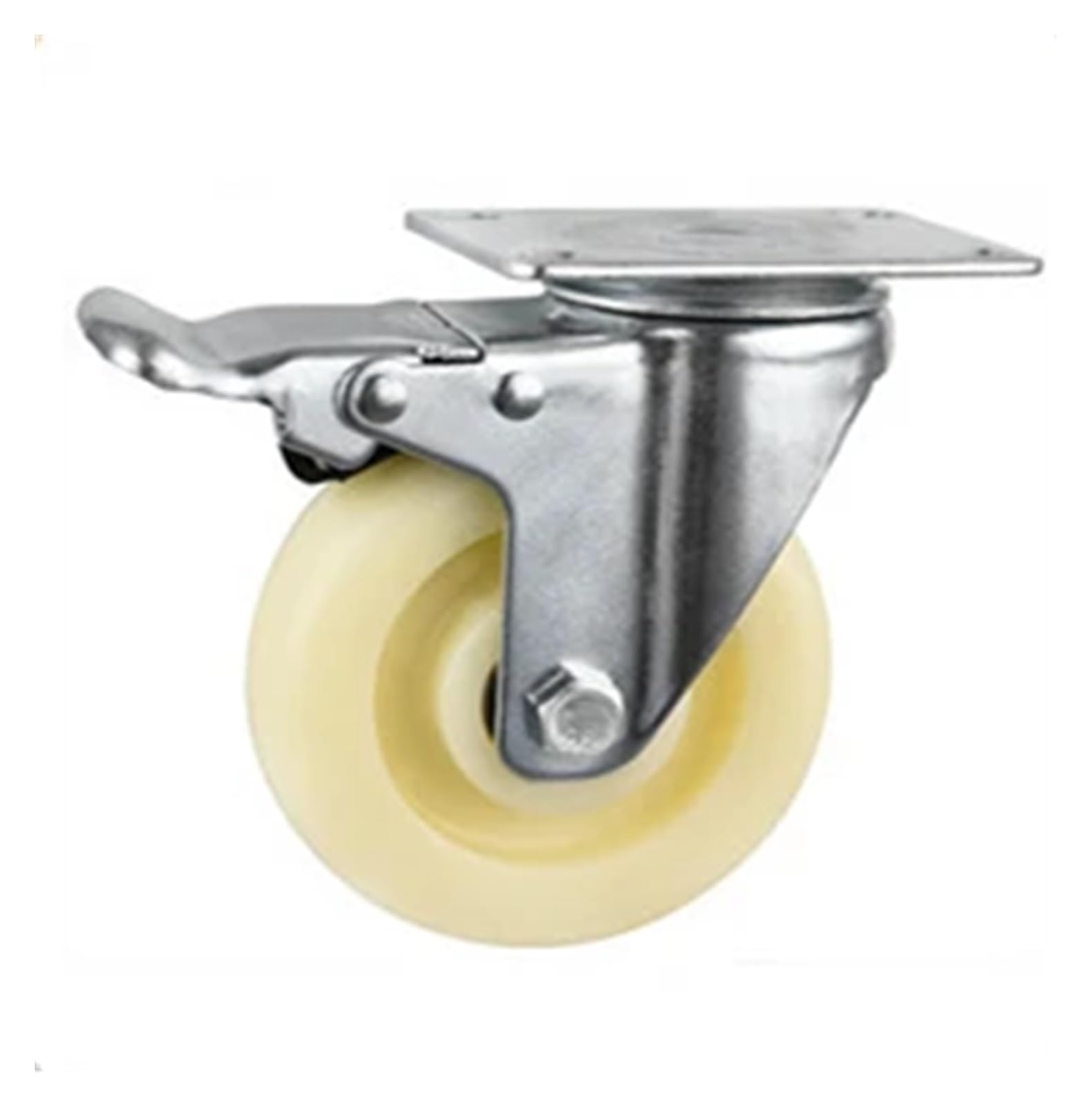 MXXDMOPD 1 Piece 2.5 inch/3 inch/4 inch/5 inch Medium Nylon Caster Industrial Flat car Swivel Wheel with Brake(Brake,5 Inch)