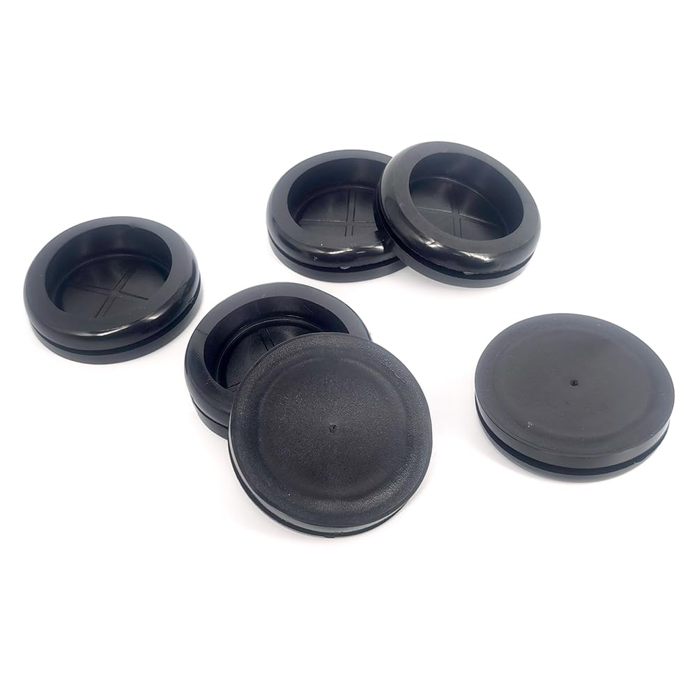 Rubber Grommet, Rubber Grommets for Wiring, 1-1/2" ID, 1-3/4" Drill Hole, Rubber Hole Plugs, Synthetic Wire Grommets Protector, Firewall Plug Grommet - 6 Pack