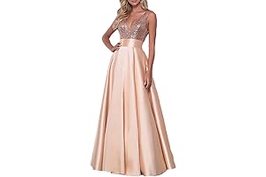2024 V-Neck Sequined Evening Gown for Prom