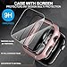 Suoman 2-Pack for Apple Watch Series 11/10 42mm Case,All-Around Tempered Glass Screen Protector Cover Case Accessories for iWatch Series 11/10 42mm - Rose Gold