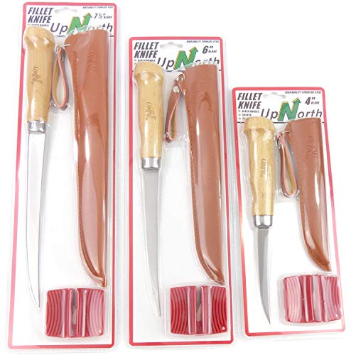 UpNorth Deluxe 4 inch Fillet Knife/Sheath/Sharpener Set
