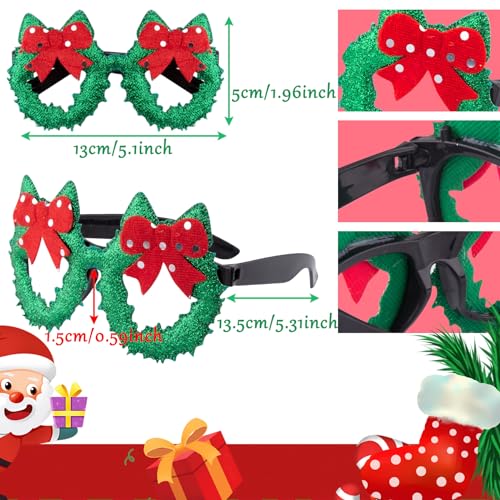 SIQUK 20 Stück Weihnachten Haarreifen Weihnachtsbrille Set, Weihnachten Stirnbänd Haarband Weihnachten Brille Rahmen Weihnachts Kopfschmuck Weihnachtsbaum für Weihnachs Party Kostüm