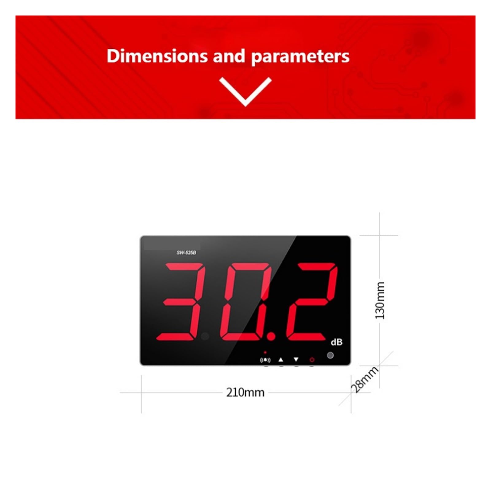 Medidor De Nivel Ruido Sonido Respuesta Rápida Mano Montado En La Pared 130dB Almacenamiento Datos Digitales PrecisióN Extremadamente Alta