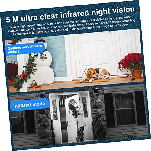 DOITOOL 3 Pecas Campainha Visual Campainha Inteligente Roupa Branca Campainha De Vídeo Doméstico Cam