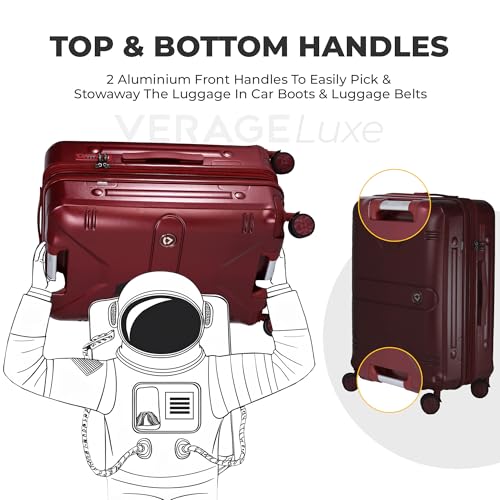 Image of Verage Luxe Romero Set of 2 (M+L) Polycarbonate Hard Shell Luggage with TSA Lock, Lightweight Trolley Suitcase with Double Spinner Wheels, 5-Year International Warranty (24 /28,Marshall)