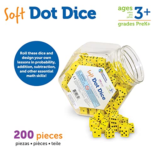 Learning Resources Hands-On Soft Dot Dice Bucket, Classroom Or Homeschool Supplies, Set Of 200, Ages 3+ #TOP5