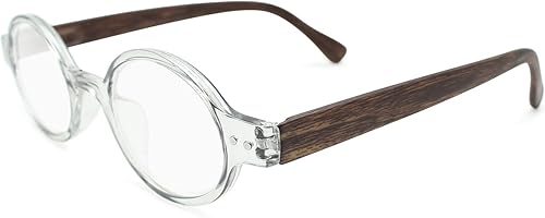 Lentes de lectura redondos retro pequeños transparentes para hombres y mujeres con aspecto vintage con visión clara, lectores duraderos para mujeres