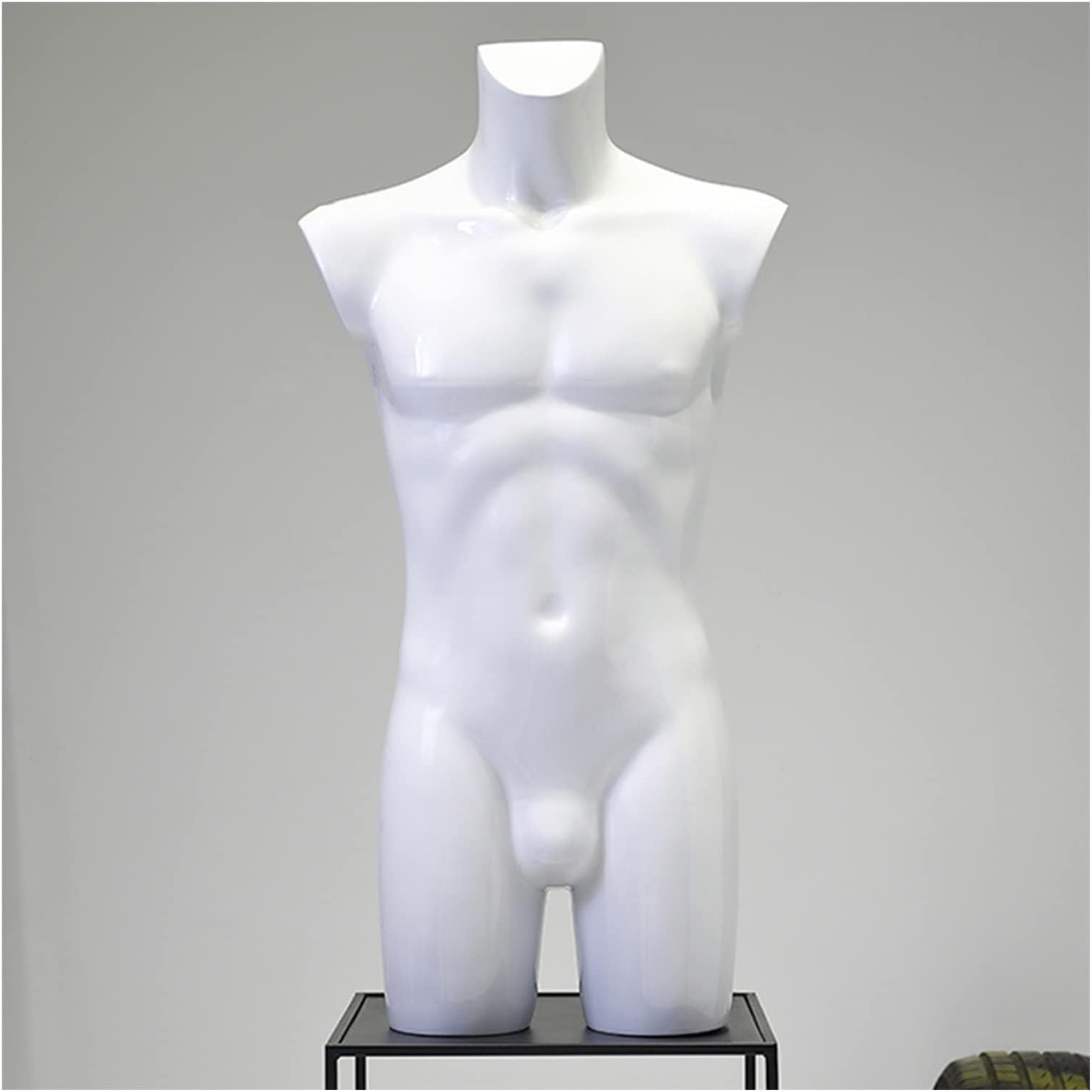 Mannequin Body Torso Male, Demountable Dummy Display Bust Underwear Manikins, Sewing Dress Forms Maniquins Body for Clothing Retail Store(Black B) (Bright White A)