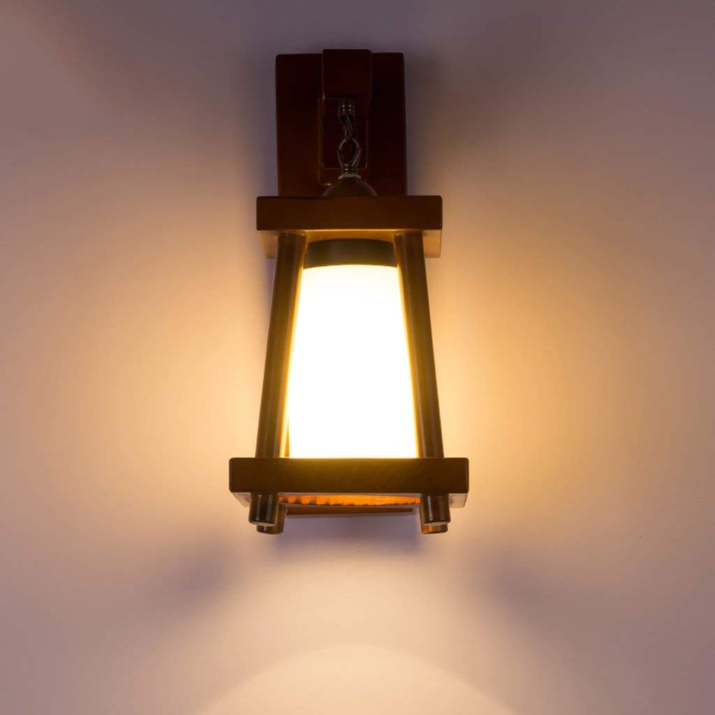 Lámpara de pared creativa de madera para iluminar pasillos oscuros 6