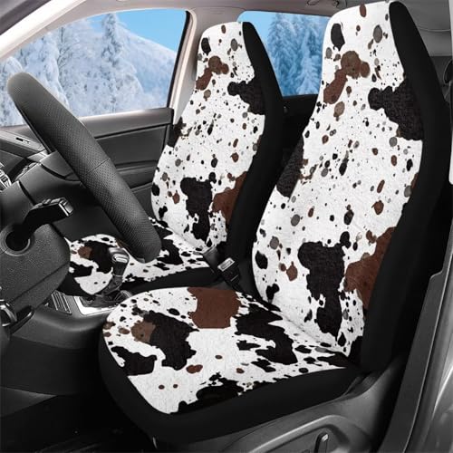 Housses de siège de voiture confort en tissu extensible imprimé vache 52x138cm