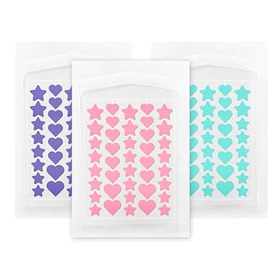 Acne Pimple Patches, 40 Count, with Hydrocolloid, Salicylic Acid, Tea Tree Oil (Pink)(stars and hearts) cosmo and love collection