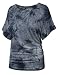 Biadani womens short sleeve boat neck side shirring dolman drape top