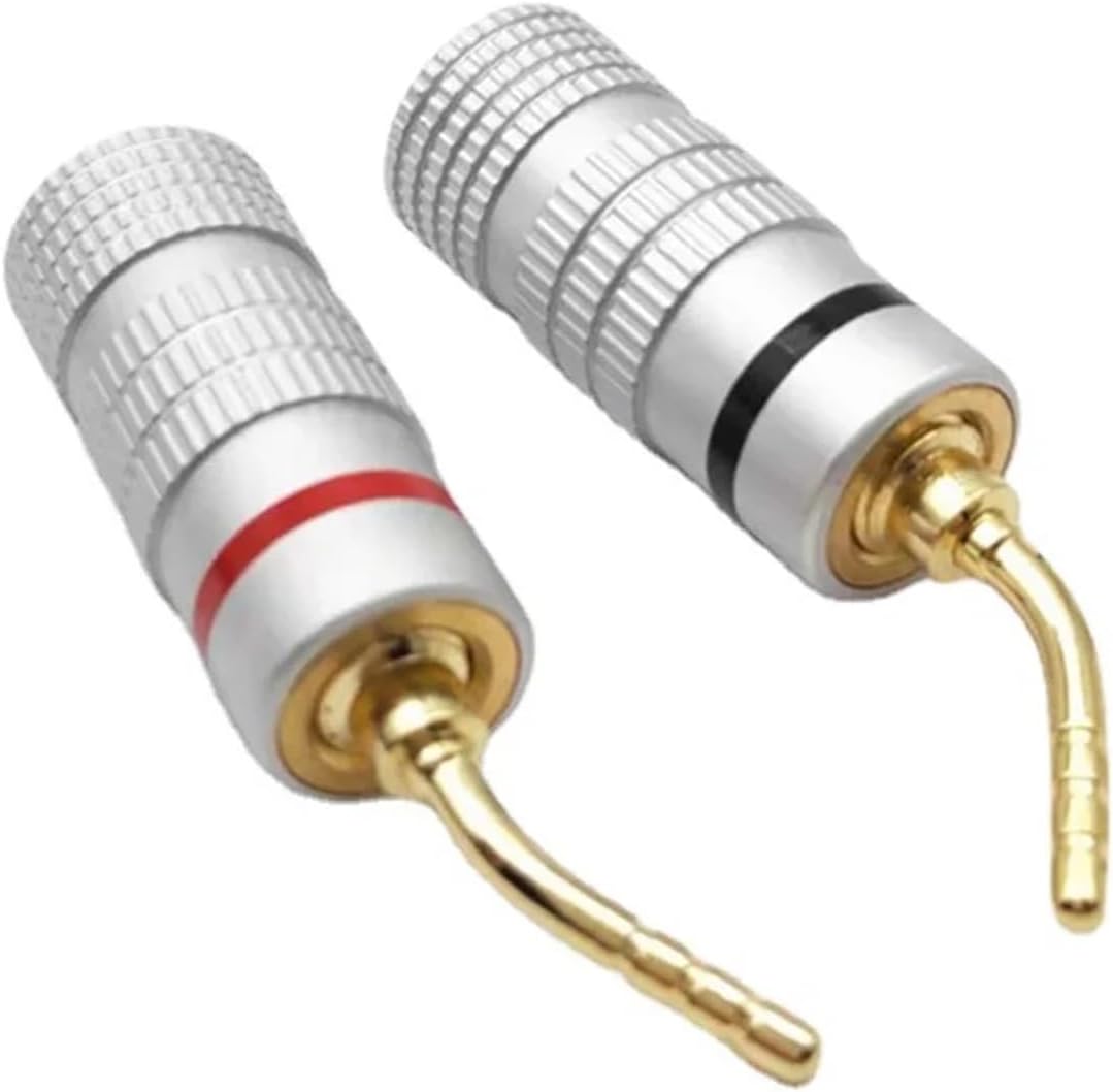 4PCS Closed Screw 24K Gold Plated Speaker Connectors for Speaker Wire Banana Adapter Connector
